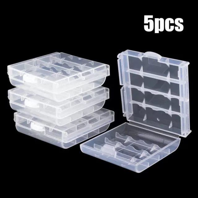 5 X Hard Plastic Case Holder Storage Box Cover For Rechargeable AA/AAA Batteries