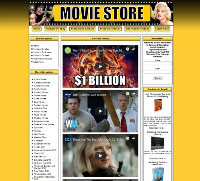 MOVIE & DVD eCommerce Amazon Store Website For sale