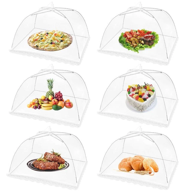 Large Pop Up Mesh Screen Food Cover for Outdoors,17x17Inches 6 Pack