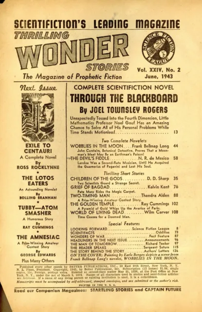 Thrilling Wonder Stories Pulp Jun 1943 Vol. 24 #2 GD/VG 3.0 2