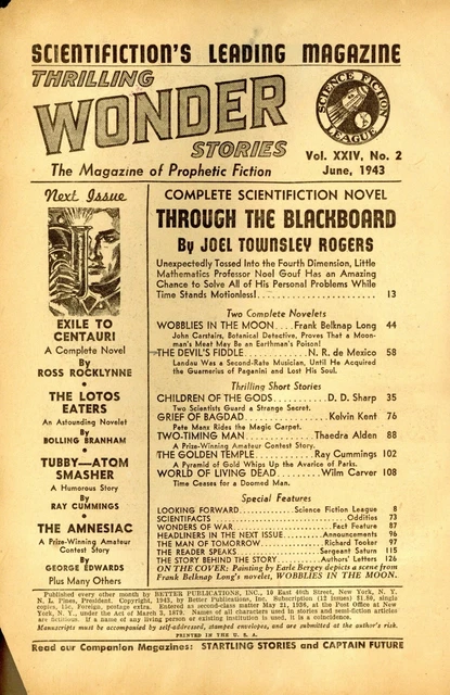 Thrilling Wonder Stories Pulp Jun 1943 Vol. 24 #2 GD/VG 3.0 2
