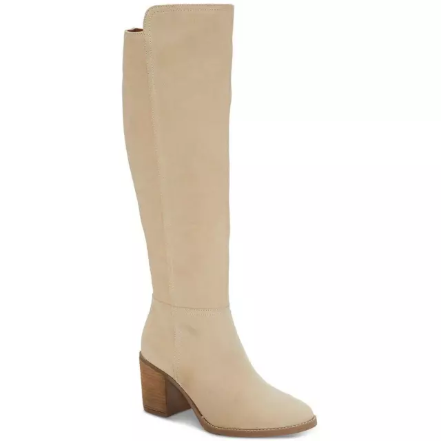 Lucky Brand Womens BONNAY Leather Stacked Heel Knee-High Boots Shoes BHFO 7912