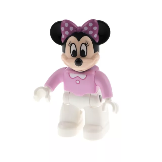 1x Lego Duplo Figurine Minnie Mouse Rose Bouclé Points Blanc 10597 47394pb195