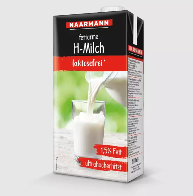 Naarmann latte H senza lattosio 1,5% grassi ultra riscaldati senza lattosio 1000 ml