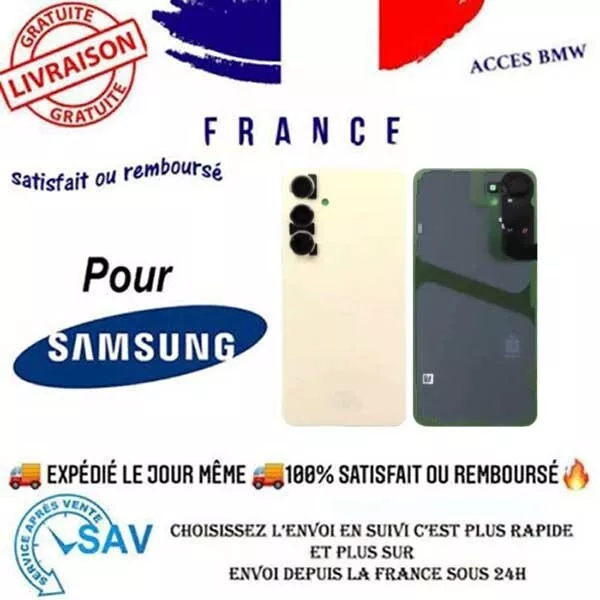 Original Cache Batterie Vitre Arrière Crème pour Samsung Galaxy S24 Plus 5G S926