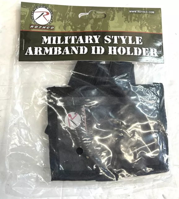 ID Armband Holder Black Identification Uniform Card Pass School Duty Military