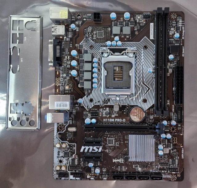MSI H110M PRO-D Socket LGA1151 Micro ATX DDR4 Motherboard with I/O ...