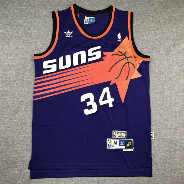 Retro Charles Barkley #34 Phoenix Suns Basketball Jersey Stitched Purple