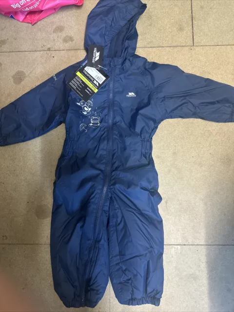 Babies Trespass DripDrop Padded Waterproof All In One Snow / RainSuit 12-18 Mnth