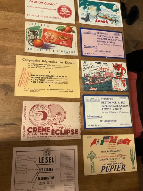 Lot de 10 anciens buvards 3