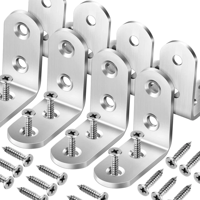 8 PCS Heavy Duty Corner Brace, 40x40mm Stainless Steel Joint Right A...