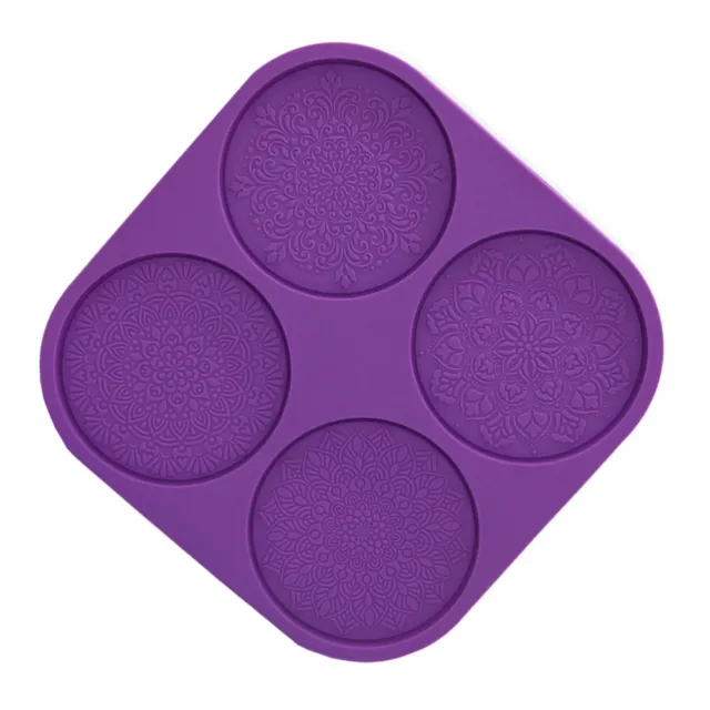 Rundes Tablett Kristall-Epoxy-Form Mandala-Muster-Schablone