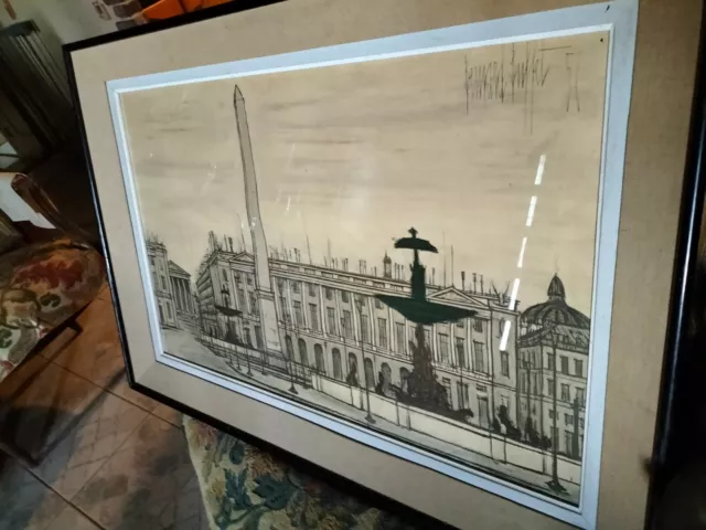 B.Buffet superbe tableau vue de paris place de la concorde  encadrement origine