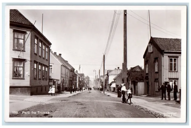 c1940's Portion From Tromso Norway Vintage Unposted RPPC Photo Postcard