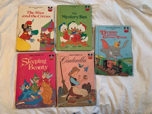 Walt Disney Productions Books Lot of 5 70s 80s Vintage Cinderella Dumbo Others