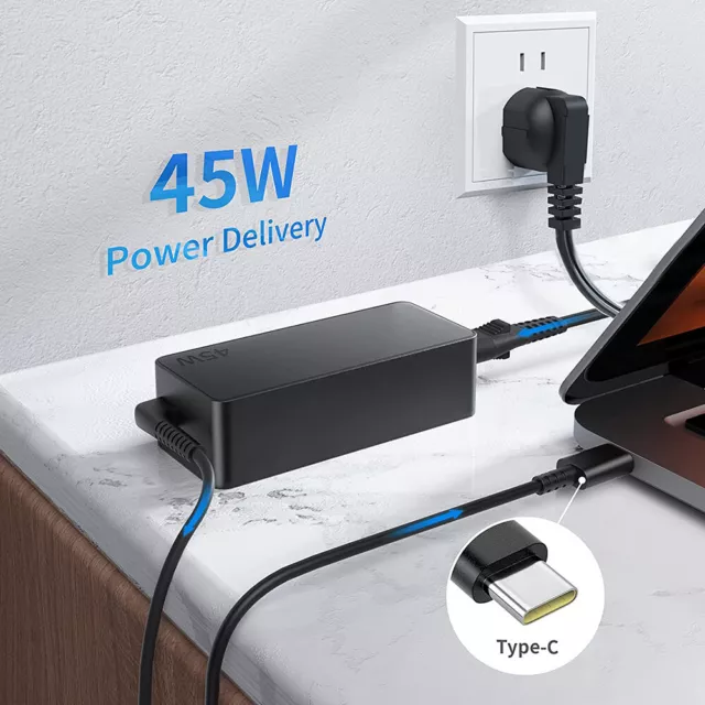 45W USB C fuente de alimentación tipo C portátil cargador para Lenovo, ASUS, Acer, Dell, Xiaomi 3