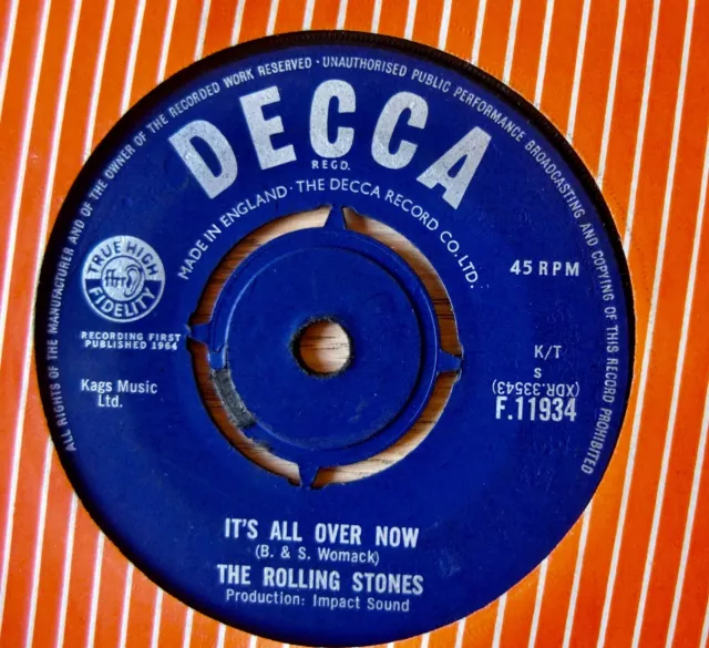 The Rolling Stones – It's All Over Now Decca-45-GD 5060 Greece 1964