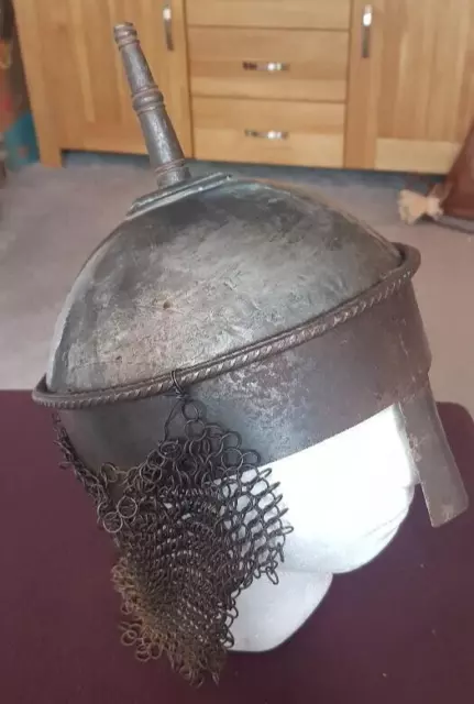 Ottoman style armored helmet with chain mail guard