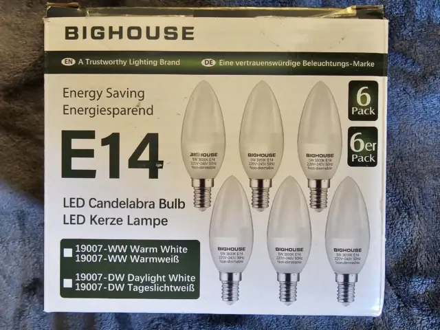 E14 LED Kerzenlampen, 40W Glühlampe gleichwertig, 5W, 400lm 3000K weiß A +