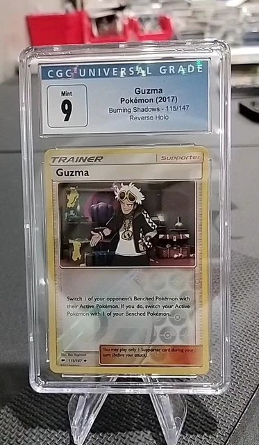 Pokemon Burning Shadows Guzma 115/147 Reverse Holo CGC 9
