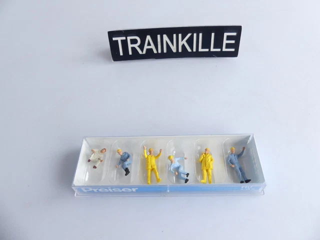 Preiser 10430 - 6 Personnages Et Transats HO (1/87) Pour Maquette Et Train