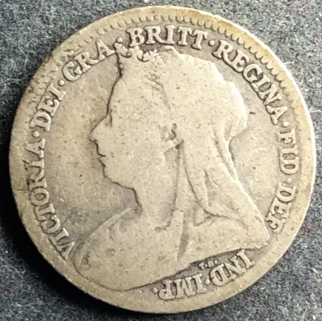 3 Pence 1899 Großbritannien Victoria 1,41 g .925 Silber KM#777 K141123G
