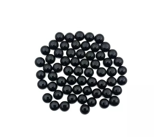 Natural Black Onyx Round Cabochon Loose Gemstone Lot 102 Pcs 6 MM 100 CT