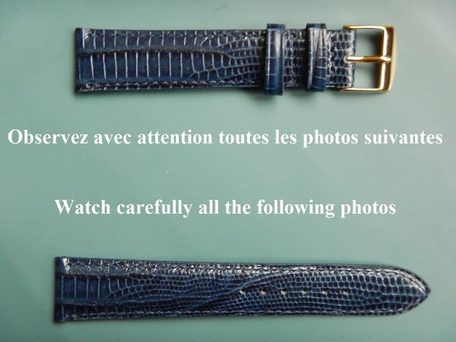 Bracelet De Montre Yema En Cuir Pour Montre Tonneau Vintage - Largeur 17 Mm, Boucle Ardillon, Occasion