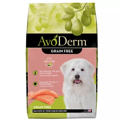 AvoDerm Natural Grain Free Salmon and Vegetables Recipe All Life Stages Dry Dog