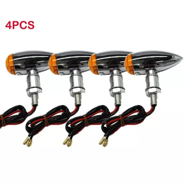 For Honda VTX1800C VTX1300C 4X Motorcycle Chrome Turn Signal Blinker Light Amber