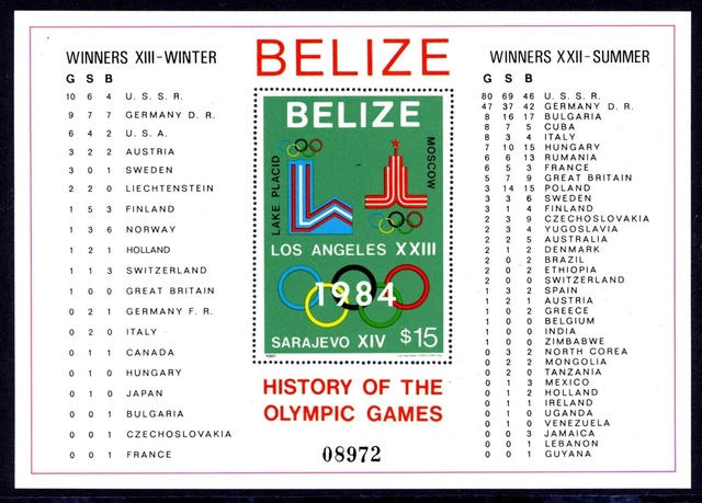 Belize Block 37a postfrisch Olympia 1980 Moskau #JR841