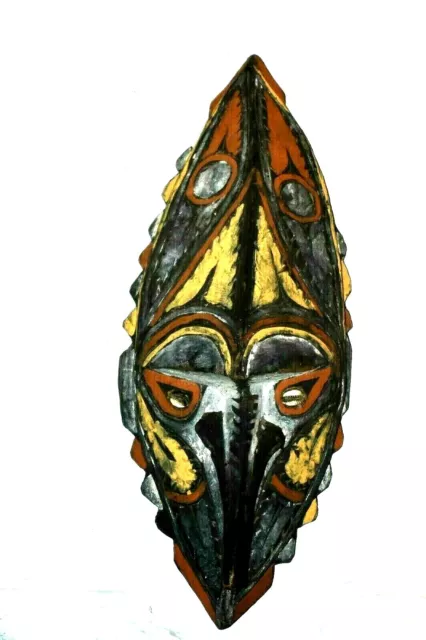 OLD Traditional Sepik River Carved Mask Shell Eyes New Guinea