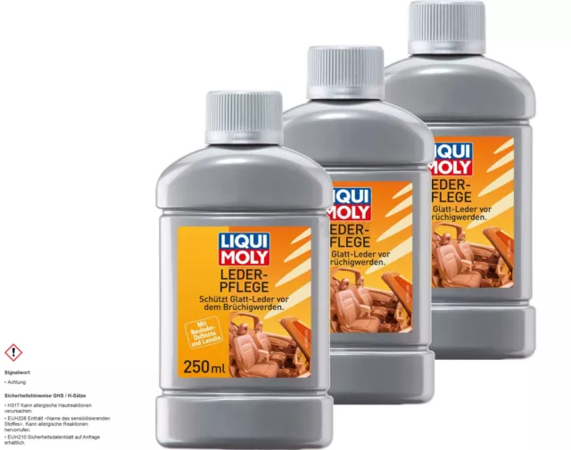 3x LIQUI MOLY Cuidado Piel Limpieza Cuidado de Piel Bálsamo Cuero Care 250 ML