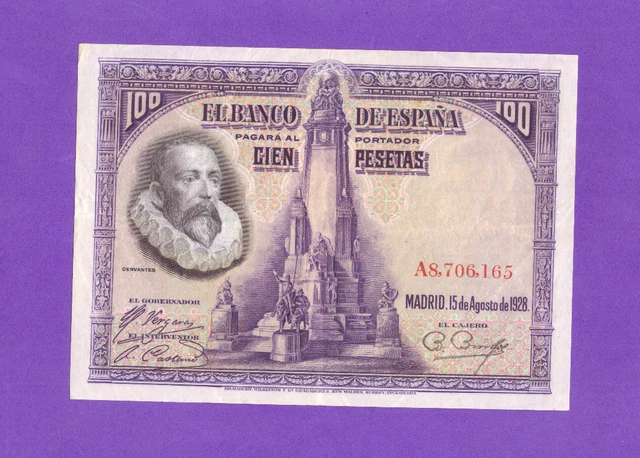 Spaiin-Banknote    Rare   -  100   Pesetas  1928 -  Xf+