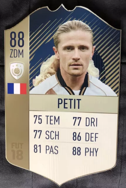 Fifa 18 Ultimate Team Karte FUT card Ikone EMMANUEL PETIT (Icon) (30x19 cm)