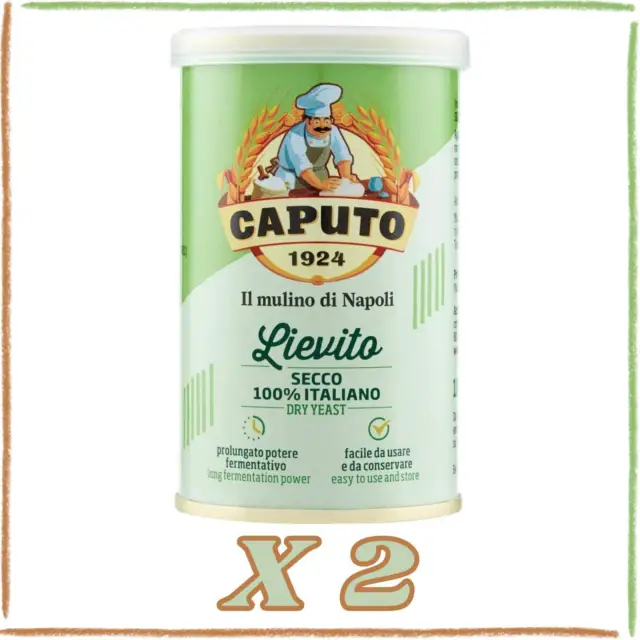 Lievito Secco Caputo 100% Italiano Senza Glutine Pizza Pane (2 Confez. da 100g)