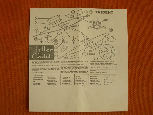 Maquette Heller Cadet Trident N°015 - Avion Militaire à Assembler (occasion, Boîte Usée)