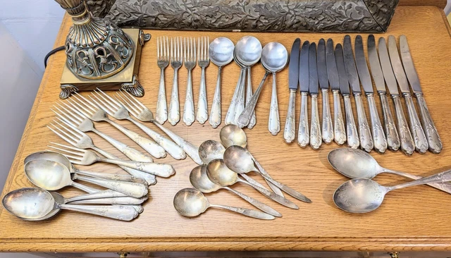 Vintage Grosvenor Diane Silver Plate EPNS Cutlery Set 36 Pieces + Extras AU Sell