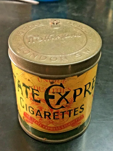 Vintage 1940 Ardath State Express 555 Cigarette Advertising Round Tin Box London