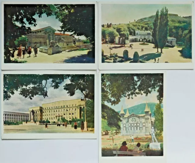Postcards Water Resorts of the Soviet Caucasus USSR IZOGIZ Vintage 1958 - 4 pcs.