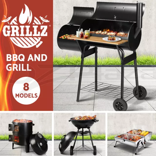 Grillz BBQ Grill Charcoal Smoker Portable Outdoor Kitchen Electric Rotisserie