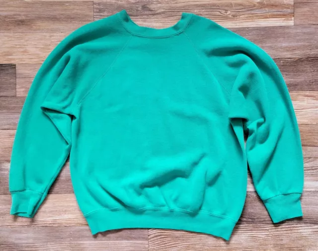 Vintage Tultex 50/50 Green Sweatshirt Maximum Sweats Pullover Size Medium EUC
