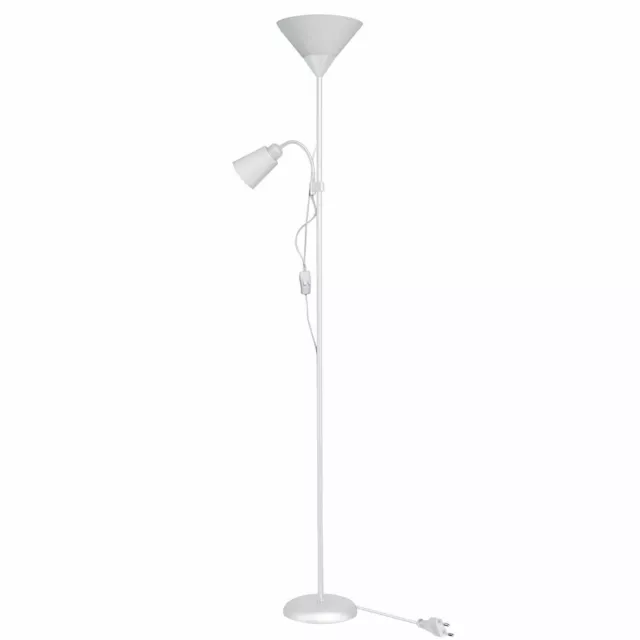 Piantana lampada LED da terra 2 luci E27 braccio flessibile lettura divano 230V