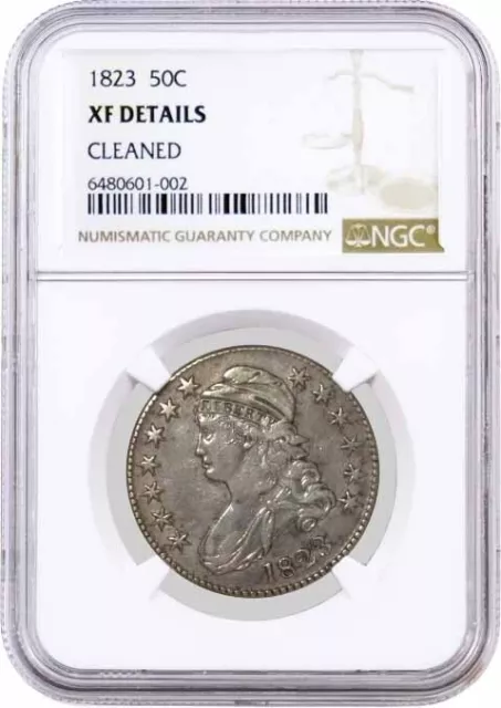 1823 50C Capped Bust Silver Half Dollar NGC XF Details Cleaned Coin