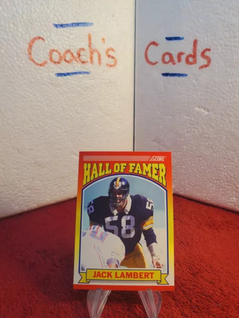 1990 SCORE #598 JACK LAMBERT Pittsburgh Steelers HALL OF FAMERS 1990 ...