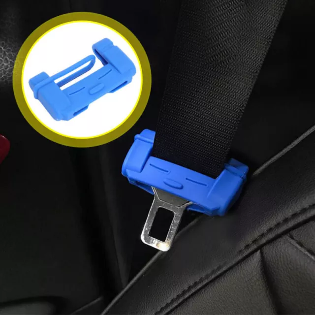 Auto Car Accessories Seat Belt Buckle Silicone Cover Clip Anti-Scratch Blue