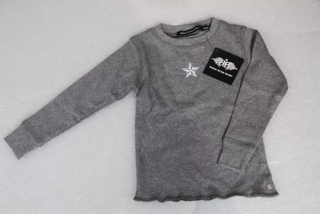 Rsb Rock Star Baby Langarm T-Shirt  Melange Grau Für Baby 3-6 Monate 01-05 /B6