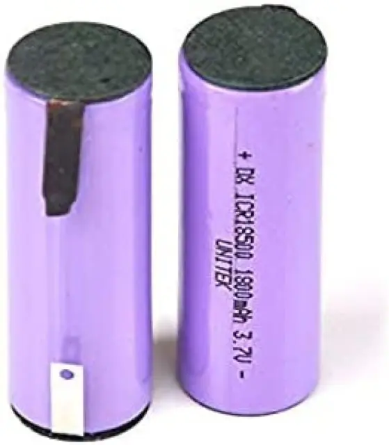 Compatibile per 4 Pezzi 3.7V 18500 Batteria Ricaricabile Agli Ioni Di Litio 1800