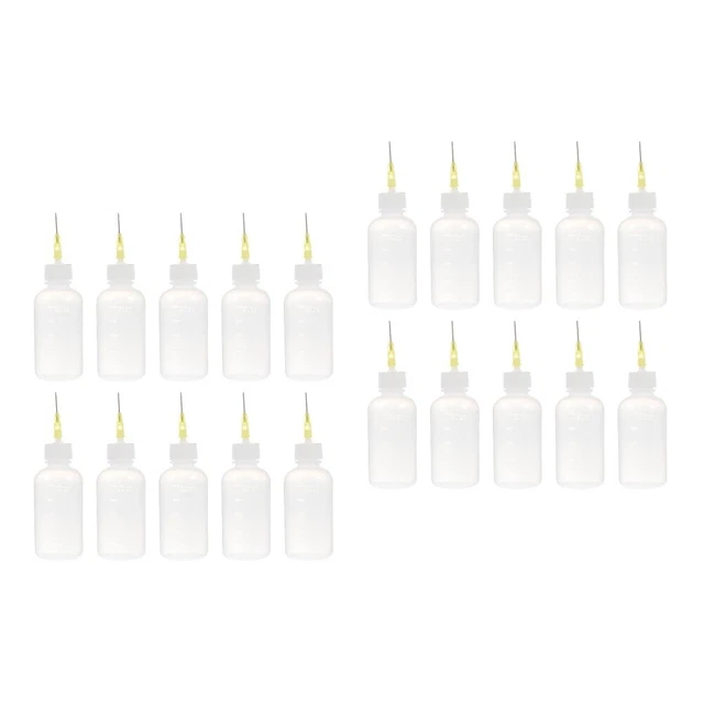 20 Flacons Compte-gouttes Souples 15ml - Avec Entonnoirs Et Pipettes - Idéal Pour Huiles, Solvants, Produits Maison