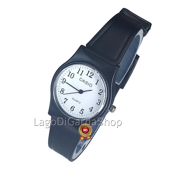 Orologio da polso movimento quarzo casio cinturino misura regolabile nero bianco